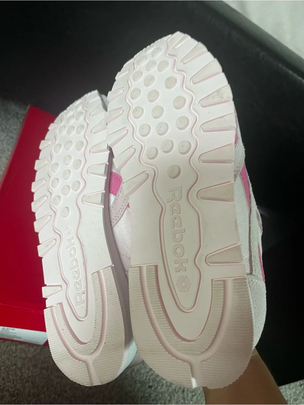 Reebok Kids CL Nylon Sneakers - White & Pink